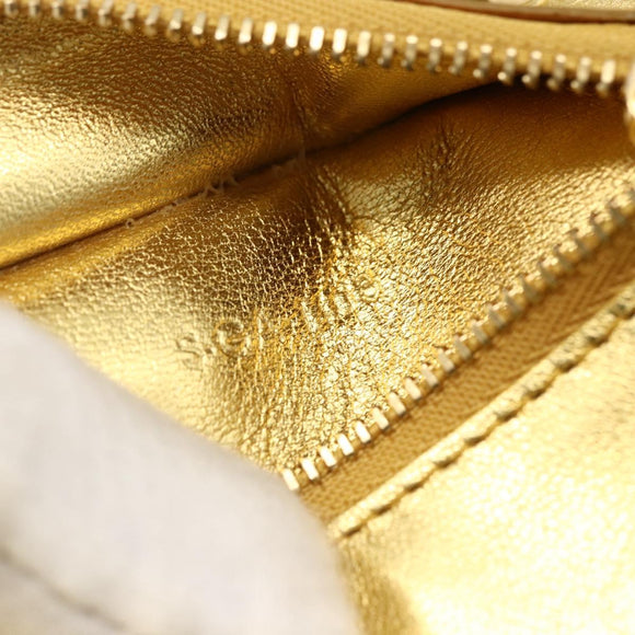 CELINE Tote Bag Leather Gold Auth 173800
