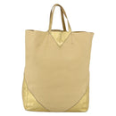 CELINE Tote Bag Leather Gold Auth 173800-2