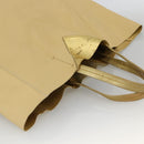 CELINE Tote Bag Leather Gold Auth 173800-6