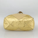 CELINE Tote Bag Leather Gold Auth 173800-5
