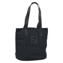 FENDI Tote Bag Nylon Black Silver Auth 173802-1