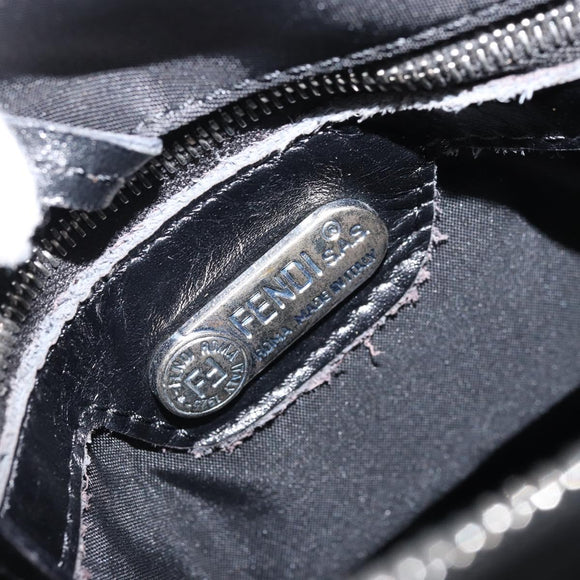 FENDI Tote Bag Nylon Black Silver Auth 173802