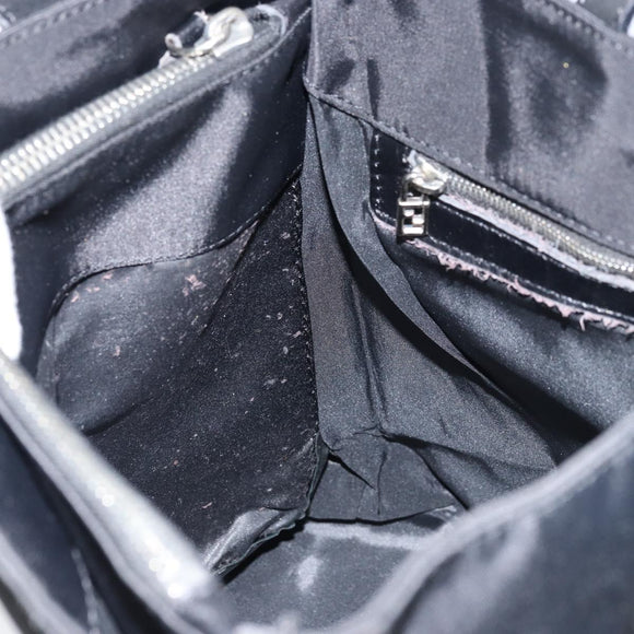 FENDI Tote Bag Nylon Black Silver Auth 173802
