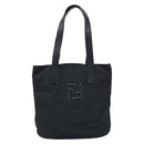 FENDI Tote Bag Nylon Black Silver Auth 173802-13