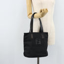 FENDI Tote Bag Nylon Black Silver Auth 173802-23