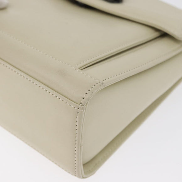 GIVENCHY Hand Bag Leather 2way Beige Auth 173803