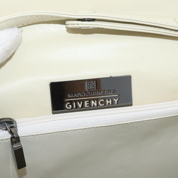 GIVENCHY Hand Bag Leather 2way Beige Auth 173803
