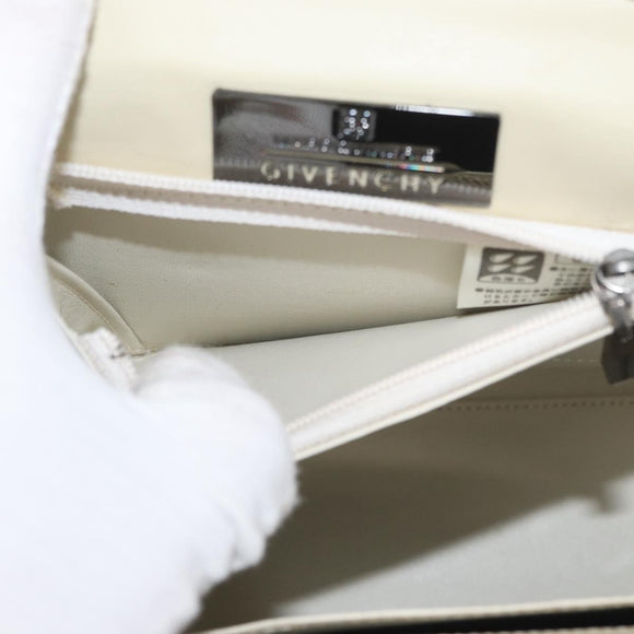 GIVENCHY Hand Bag Leather 2way Beige Auth 173803