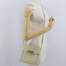 GIVENCHY Hand Bag Leather 2way Beige Auth 173803-26