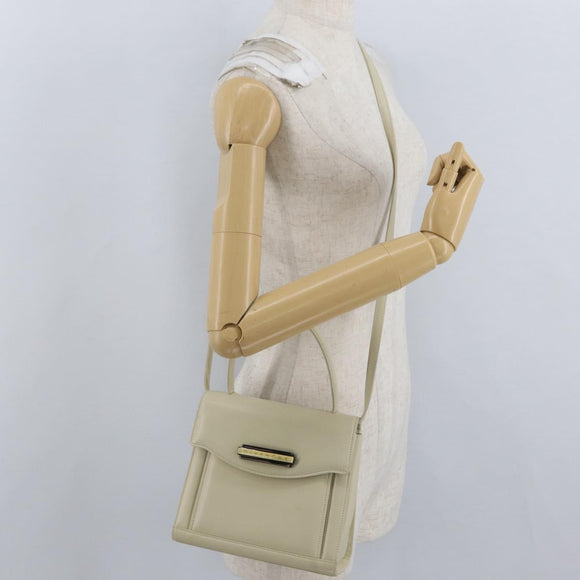 GIVENCHY Hand Bag Leather 2way Beige Auth 173803
