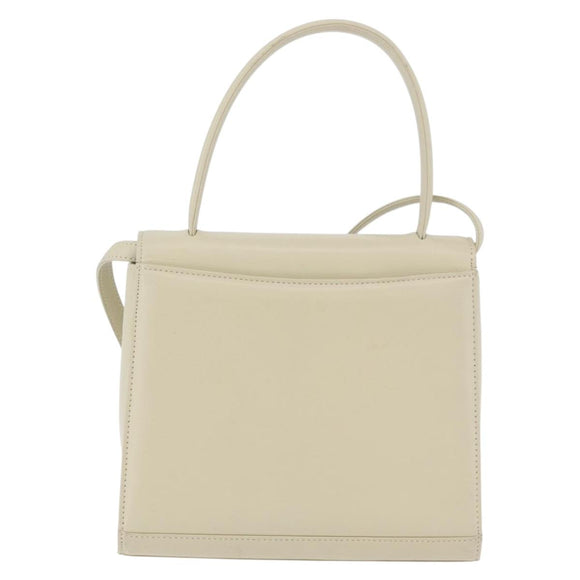GIVENCHY Hand Bag Leather 2way Beige Auth 173803