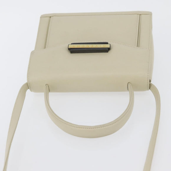 GIVENCHY Hand Bag Leather 2way Beige Auth 173803