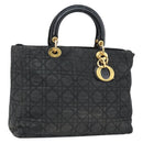 Christian Dior Lady Dior Handtasche Nylon Rosa Gold Auth 173806-1