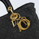 Christian Dior Lady Dior Handtasche Nylon Rosa Gold Auth 173806-17