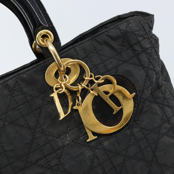 Christian Dior Lady Dior Handtasche Nylon Rosa Gold Auth 173806
