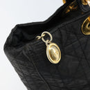 Christian Dior Lady Dior Handtasche Nylon Rosa Gold Auth 173806-10