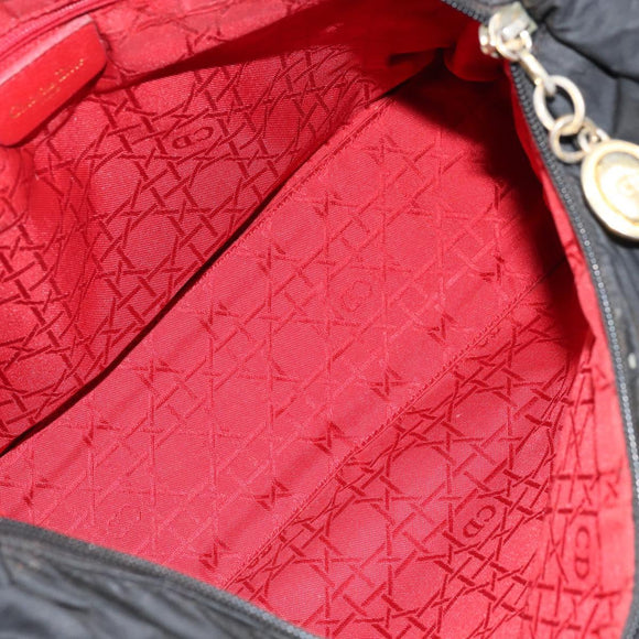 Christian Dior Lady Dior Handtasche Nylon Rosa Gold Auth 173806