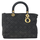 Christian Dior Lady Dior Handtasche Nylon Rosa Gold Auth 173806-13