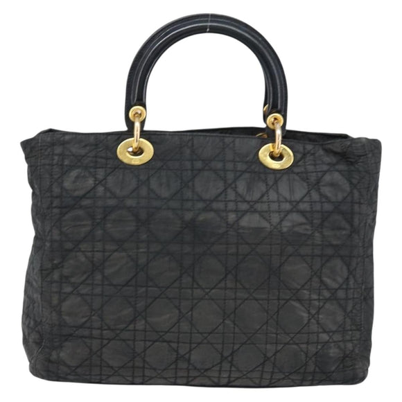 Christian Dior Lady Dior Handtasche Nylon Rosa Gold Auth 173806