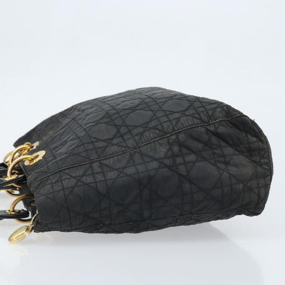 Christian Dior Lady Dior Handtasche Nylon Rosa Gold Auth 173806