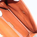 Christian Dior Clutch Bag Leather Brown Gold Auth 173808-15