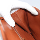 Christian Dior Clutch Bag Leather Brown Gold Auth 173808-16