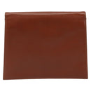 Christian Dior Clutch Bag Leather Brown Gold Auth 173808-3