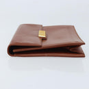 Christian Dior Clutch Bag Leather Brown Gold Auth 173808-5