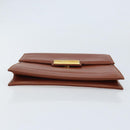 Christian Dior Clutch Bag Leather Brown Gold Auth 173808-7