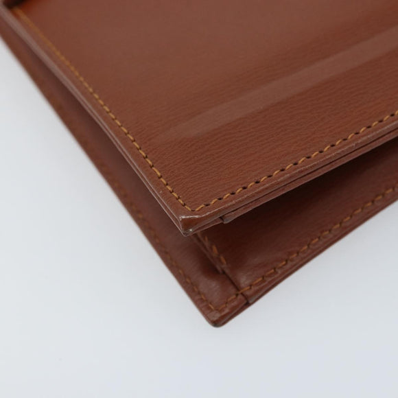 Christian Dior Clutch Bag Leather Brown Gold Auth 173808