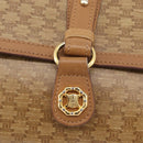 CELINE Macadam Canvas Shoulder Bag PVC Beige Gold Auth 173810-17
