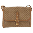 CELINE Macadam Canvas Shoulder Bag PVC Beige Gold Auth 173810-13