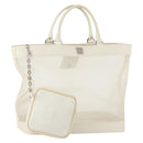 Gianni Versace mesh Tote Bag Nylon White Auth 173811-1