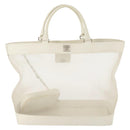 Gianni Versace mesh Tote Bag Nylon White Auth 173811-13