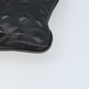 MCM Vicetos Logogram Clutch Bag Leather Black Silver Auth 173812-15