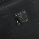 MCM Vicetos Logogram Clutch Bag Leather Black Silver Auth 173812-12