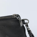 MCM Vicetos Logogram Clutch Bag Leather Black Silver Auth 173812-9