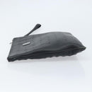 MCM Vicetos Logogram Clutch Tasche Leder Schwarz Silber Auth 173812-4