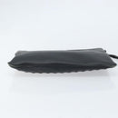 MCM Vicetos Logogram Clutch Bag Leather Black Silver Auth 173812-6