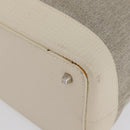 LOEWE Hand Bag Canvas Beige Silver Auth 173814-14