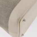 LOEWE Hand Bag Canvas Beige Silver Auth 173814-15