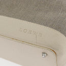 LOEWE Hand Bag Canvas Beige Silver Auth 173814-10
