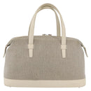 LOEWE Hand Bag Canvas Beige Silver Auth 173814-13