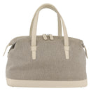LOEWE Hand Bag Canvas Beige Silver Auth 173814-2