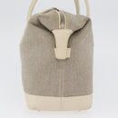 LOEWE Hand Bag Canvas Beige Silver Auth 173814-4