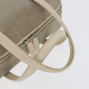 LOEWE Hand Bag Canvas Beige Silver Auth 173814-7