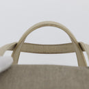 LOEWE Hand Bag Canvas Beige Silver Auth 173814-8
