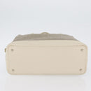 LOEWE Hand Bag Canvas Beige Silver Auth 173814-5