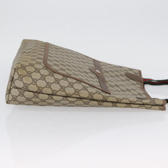 GUCCI GG Supreme Web Sherry Line Bag PVC Beige Red Green 39 02 003 Auth 173817