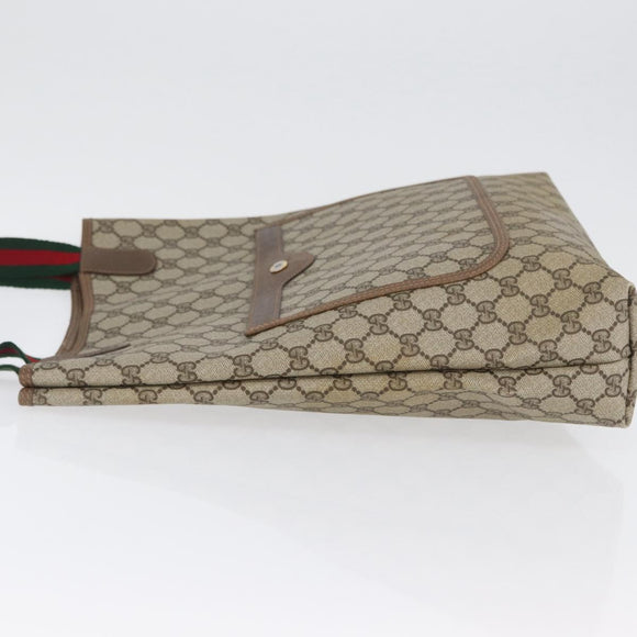 GUCCI GG Supreme Web Sherry Line Bag PVC Beige Red Green 39 02 003 Auth 173817